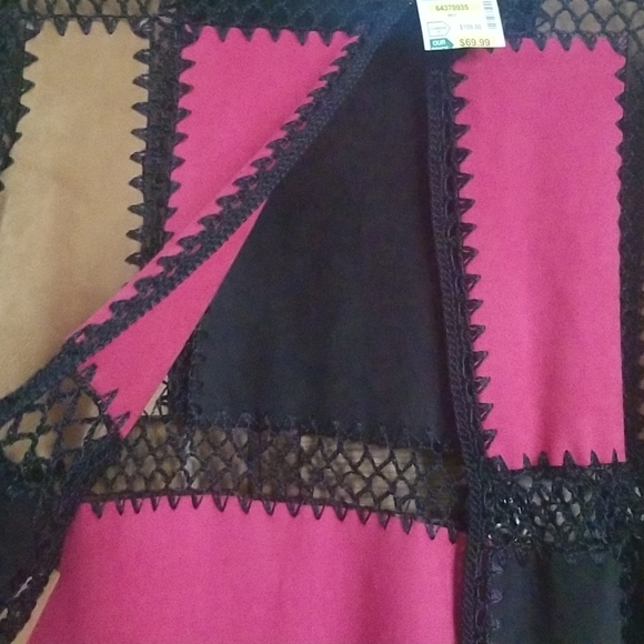 T& W Designs jacket, multicolored, patch pattern with  crochet details, size s - Picture 3 of 5